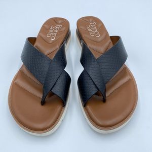 Franco Sarto Darious Slide Sandals, Women's Size 6.5 M, Black Snake